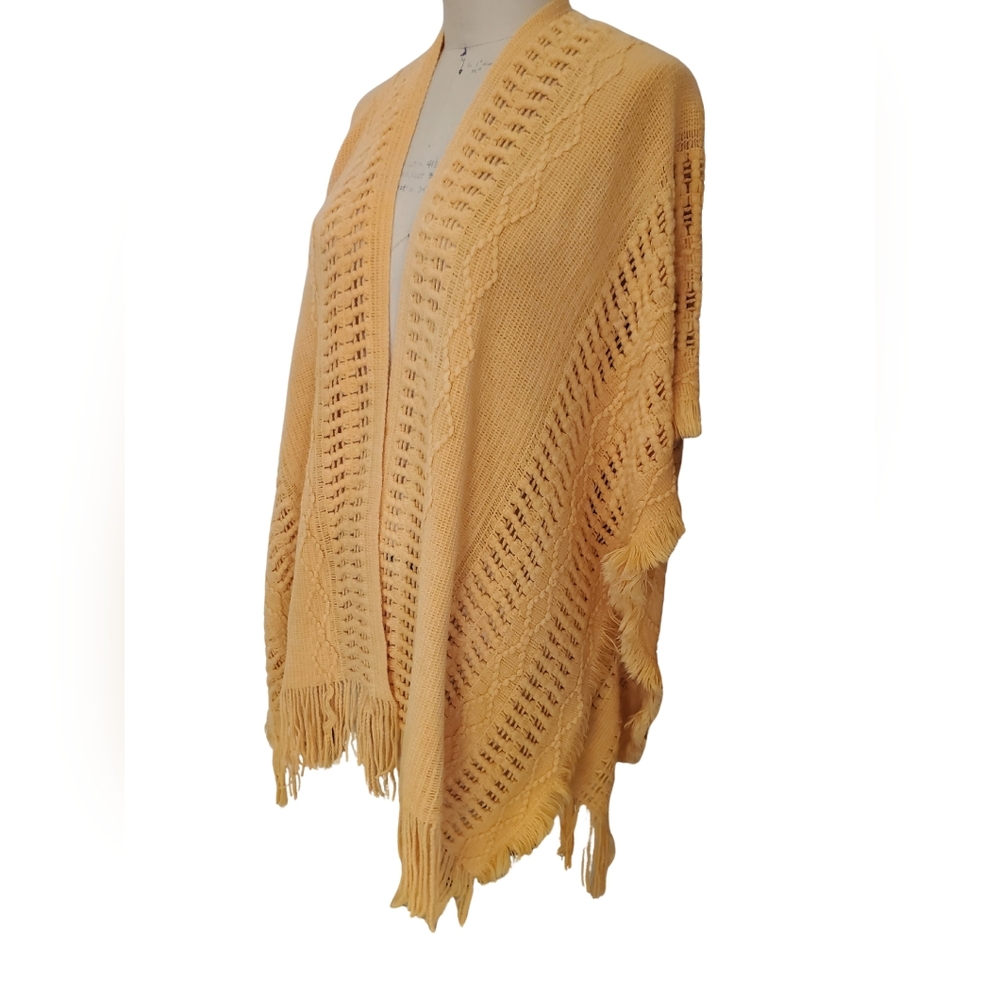 Antthony Women's Cozy Knit Fringe Poncho - Orange - OS - Picture 4 of 9